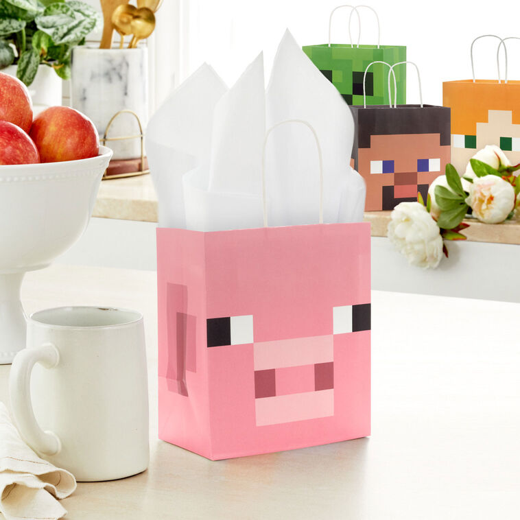 Hallmark 6.5" Minecraft 4-Pack Assorted Small Square Gift Bags