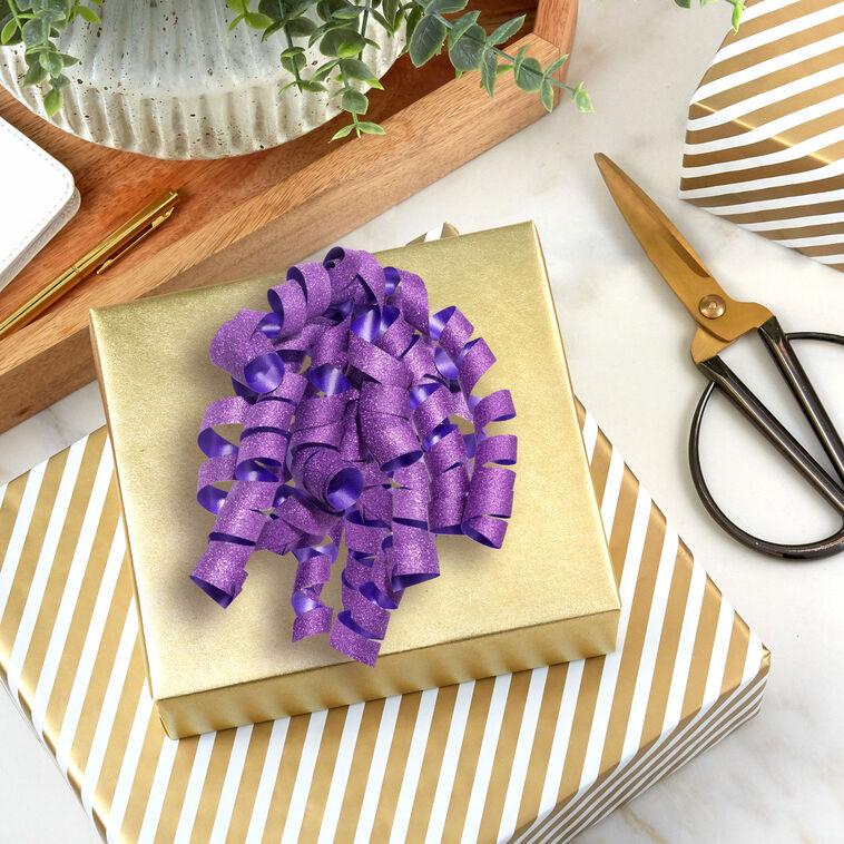 Hallmark 6.5" Sparkling Purple Curly Ribbon Gift Bow