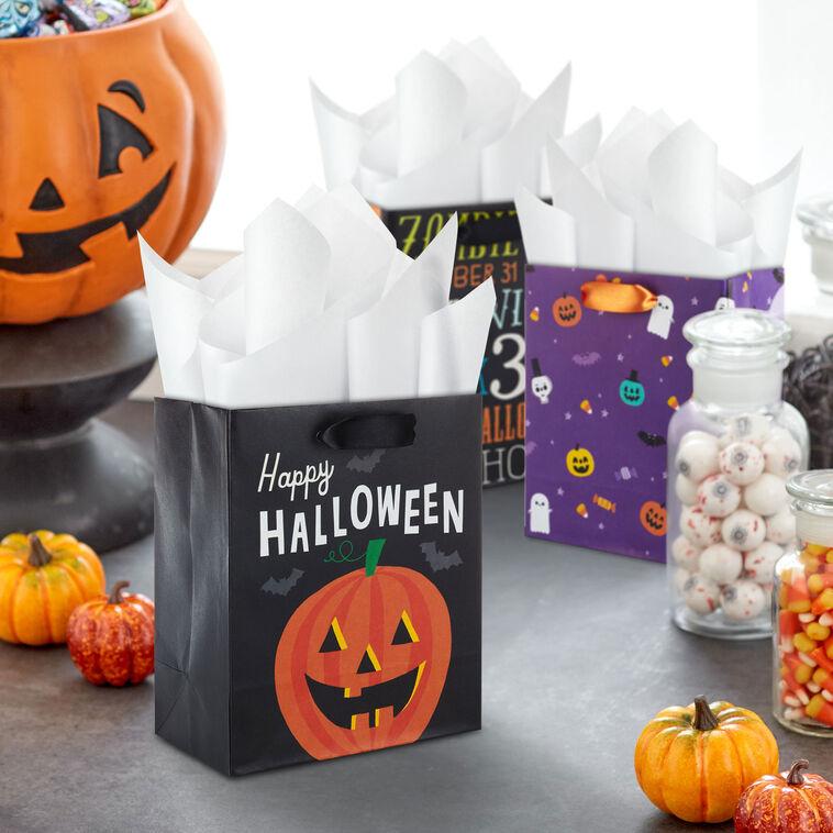 Hallmark 6.5" Spooky Time 6-Pack Assorted Small Halloween Gift Bag Bundle