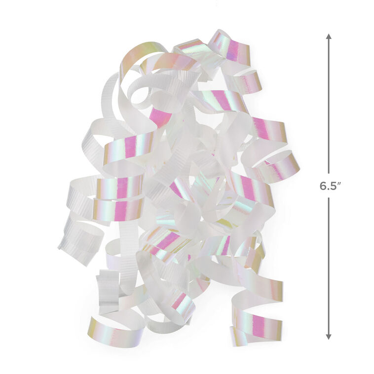 Hallmark 6.5" White/Iridescent Curly Ribbon Gift Bow