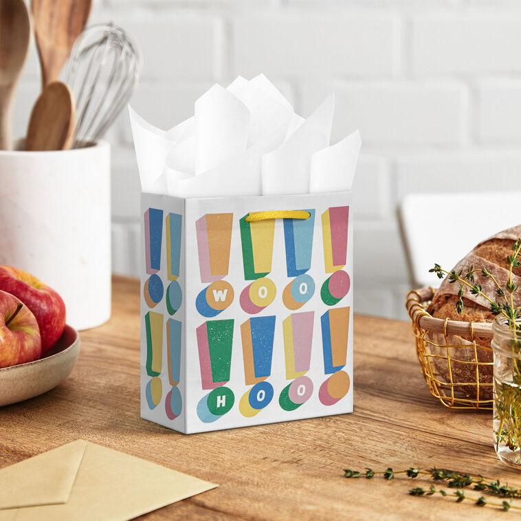 Hallmark 6.5" Woo Hoo Colorful Exclamations Small Gift Bag