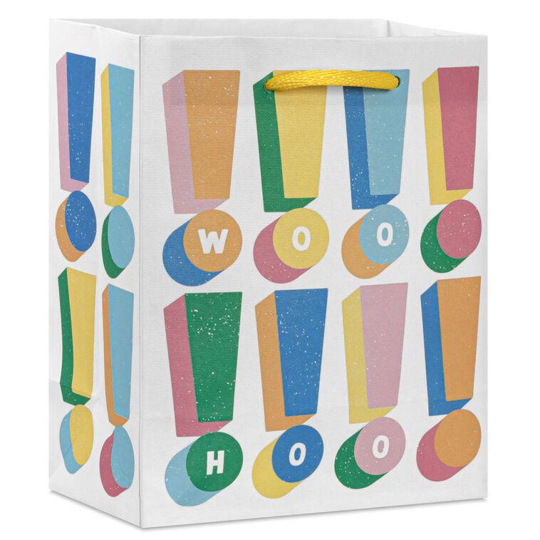 hallmark 6.5" Woo Hoo Colorful Exclamations Small Gift Bag