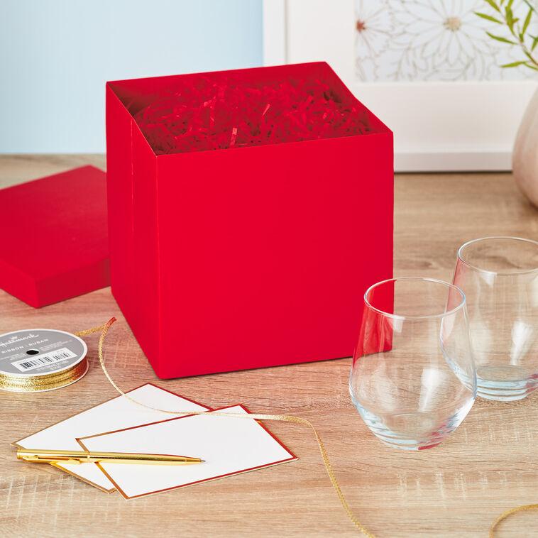 Hallmark 7.1" Square Red Gift Box With Shredded Paper Filler