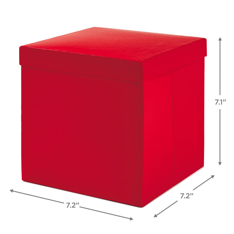 Hallmark 7.1" Square Red Gift Box With Shredded Paper Filler