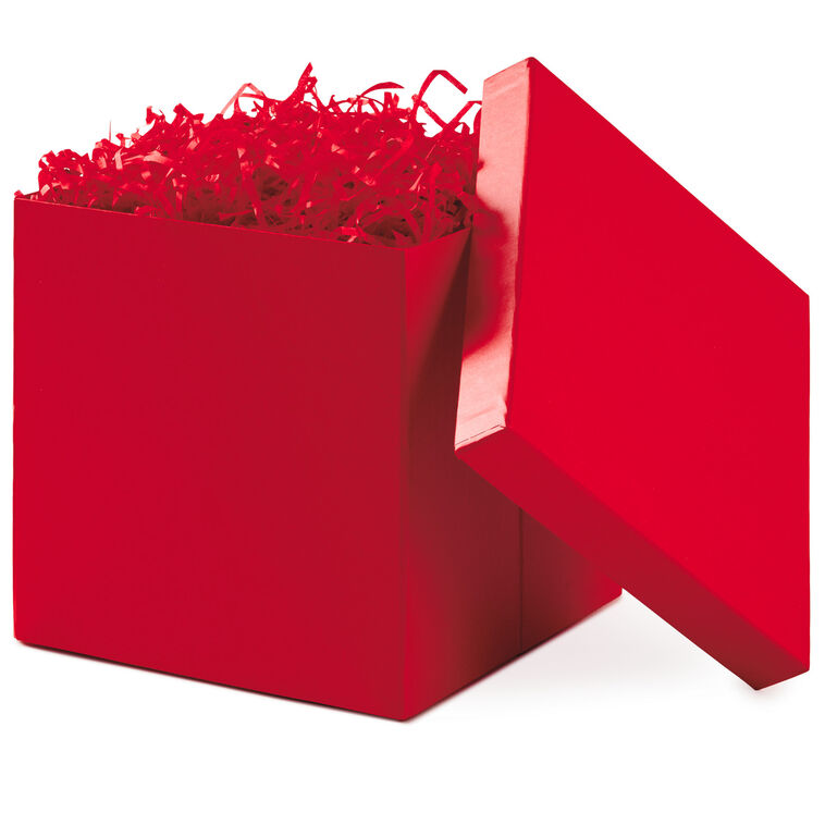 Hallmark 7.1" Square Red Gift Box With Shredded Paper Filler