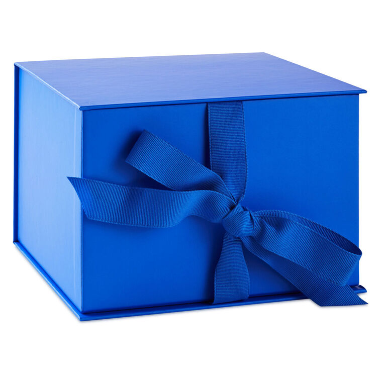 hallmark 7.2" Solid Royal Blue Large Square Gift Box