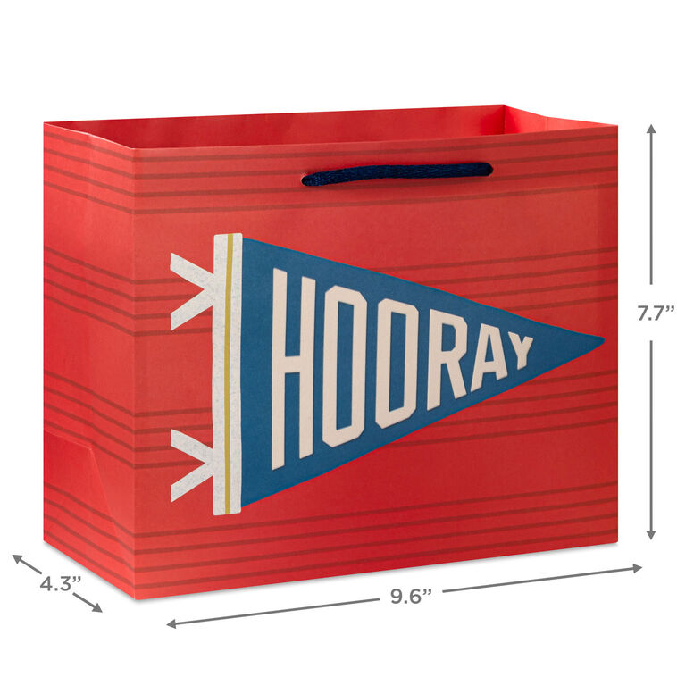 Hallmark 7.7" Hooray Pennant Medium Horizontal Gift Bag