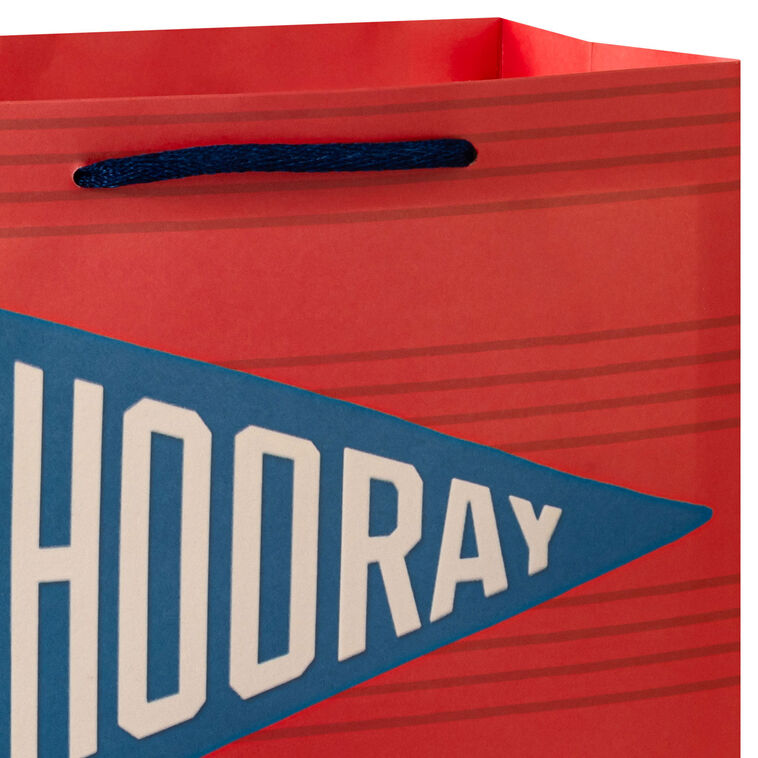 Hallmark 7.7" Hooray Pennant Medium Horizontal Gift Bag