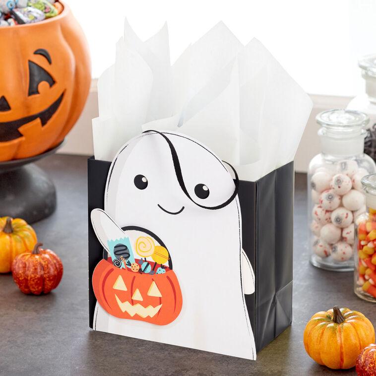 Hallmark 7.8" Trick-or-Treating Ghost Medium Halloween Gift Bag