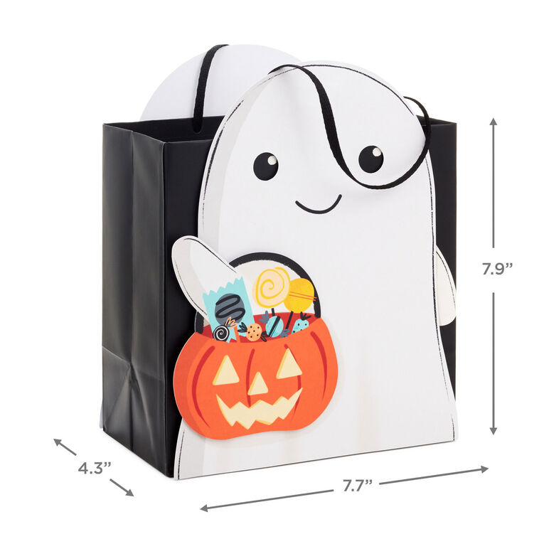 Hallmark 7.8" Trick-or-Treating Ghost Medium Halloween Gift Bag
