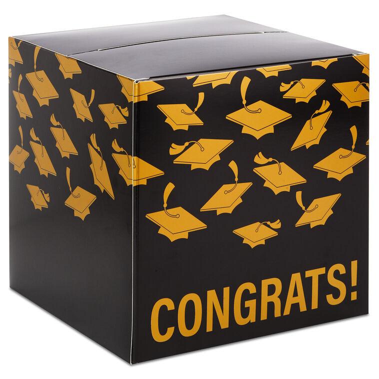 hallmark 8.5" Mortarboards on Black Graduation Card Box