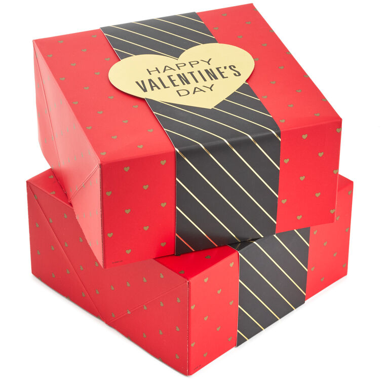 hallmark 8" Square Happy Valentine's Day 2-Pack Gift Boxes