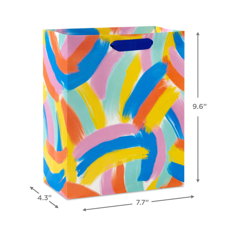 Hallmark 9.6" Abstract Brushstroke Rainbows Medium Gift Bag