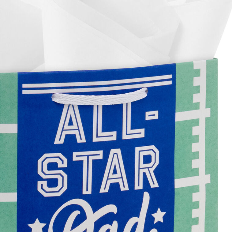Hallmark 9.6" All-Star Dad Football Field Medium Father's Day Gift Bag With Tissue Paper