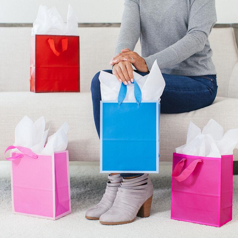Hallmark 9.6" Assorted Bright Colors 4-Pack Gift Bags