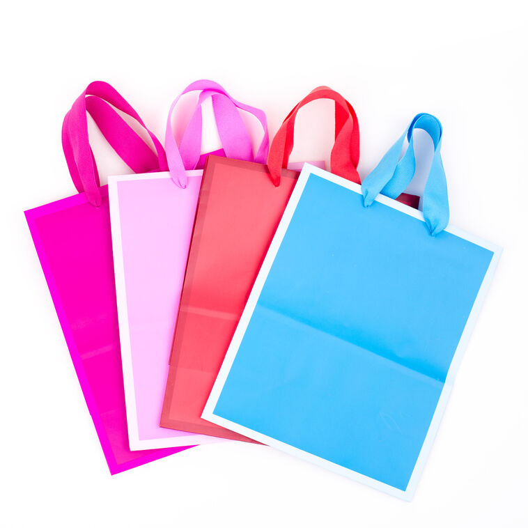 Hallmark 9.6" Assorted Bright Colors 4-Pack Gift Bags