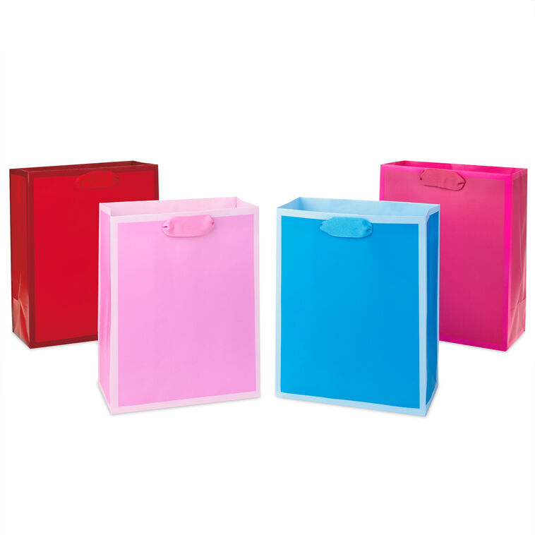 hallmark 9.6" Assorted Bright Colors 4-Pack Gift Bags