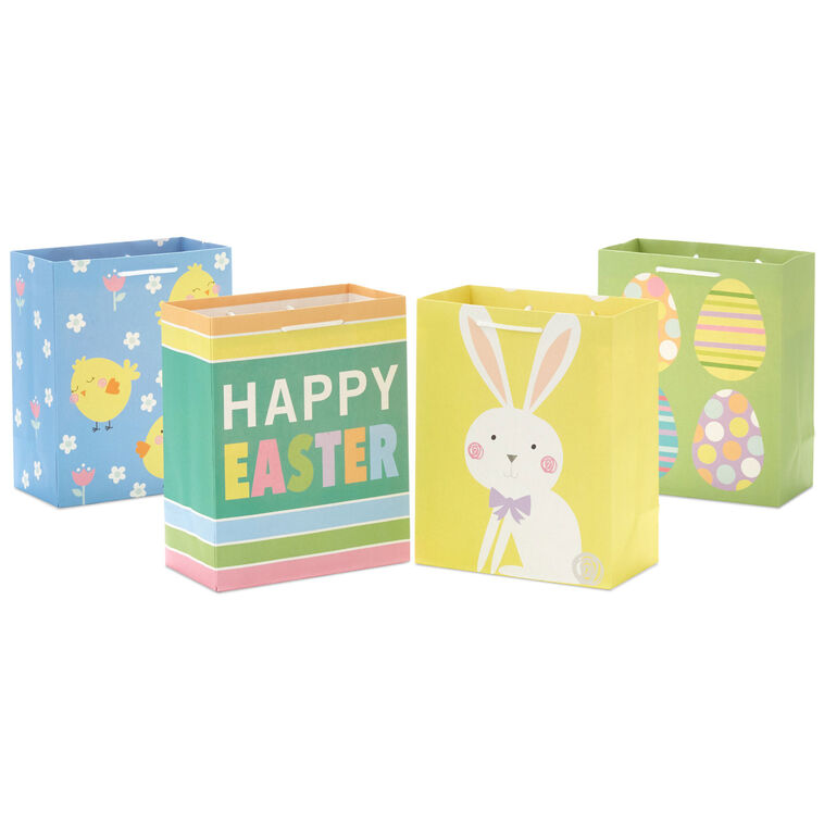 hallmark 9.6" Assorted Cute Designs 4-Pack Medium Easter Gift Bags