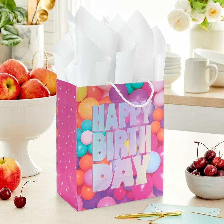 Hallmark 9.6" Balloon Flowers Medium Birthday Gift Bag