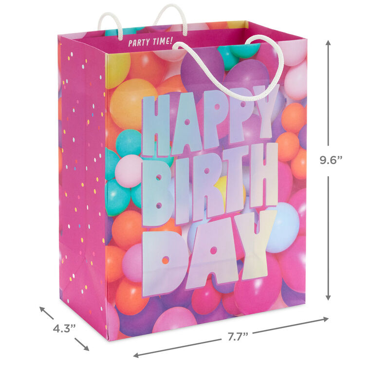 Hallmark 9.6" Balloon Flowers Medium Birthday Gift Bag