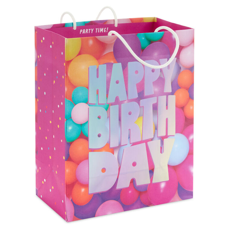 hallmark 9.6" Balloon Flowers Medium Birthday Gift Bag