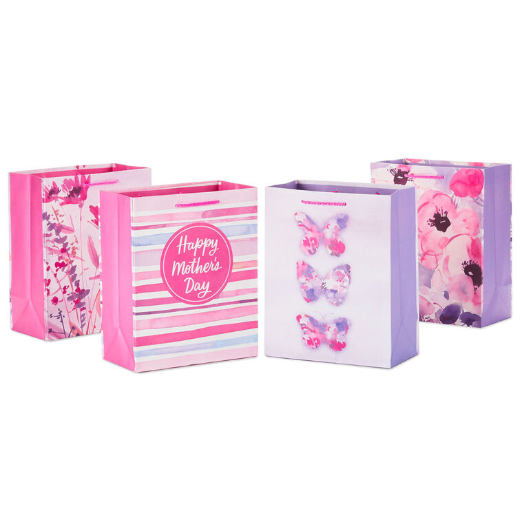 hallmark 9.6" Bright Watercolors Assorted 4-Pack Medium Gift Bags