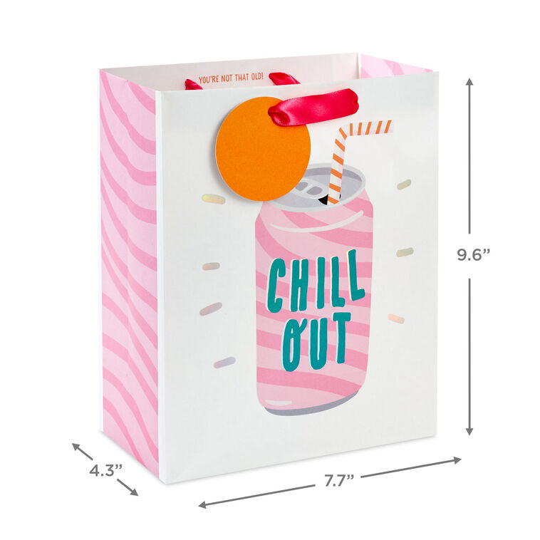 Hallmark 9.6" "Chill Out" Soda Can And Straw Medium Gift Bag