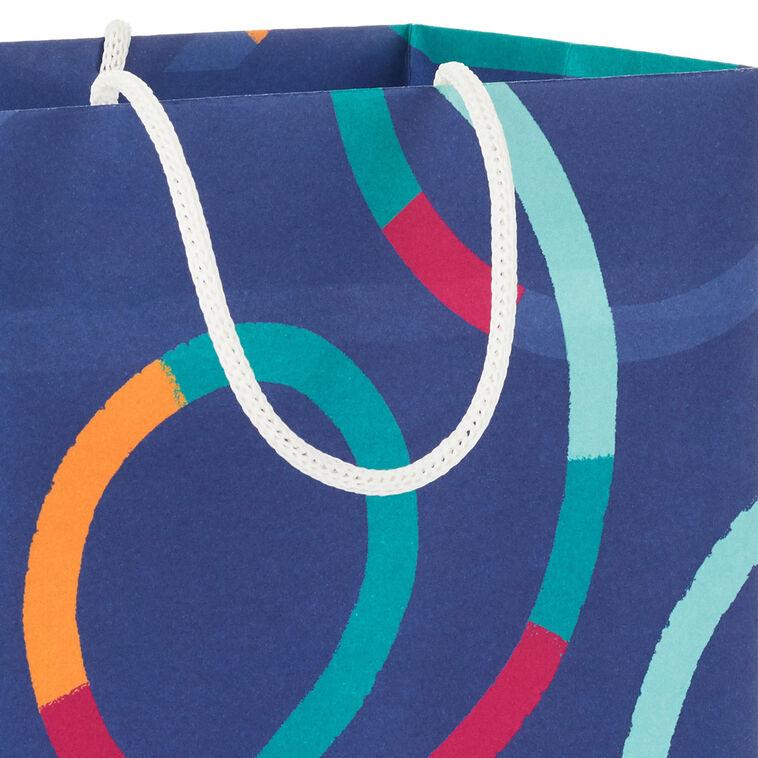 Hallmark 9.6" Colorful Loops On Blue Medium Gift Bag