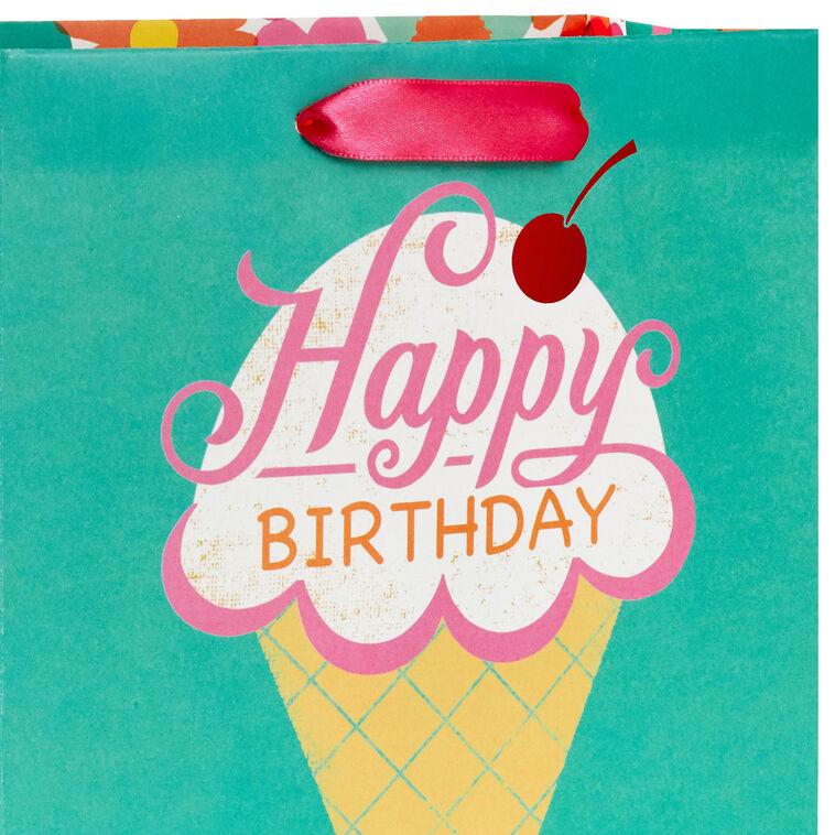 Hallmark 9.6" Ice Cream Cone Medium Birthday Gift Bag