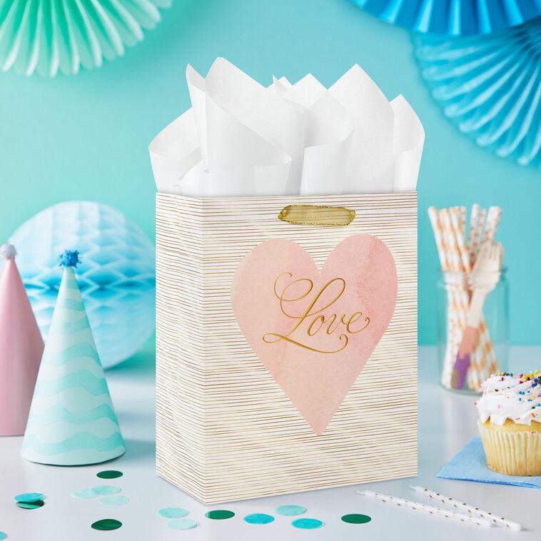 Hallmark 9.6" Love Lettering On Pink Medium Gift Bag