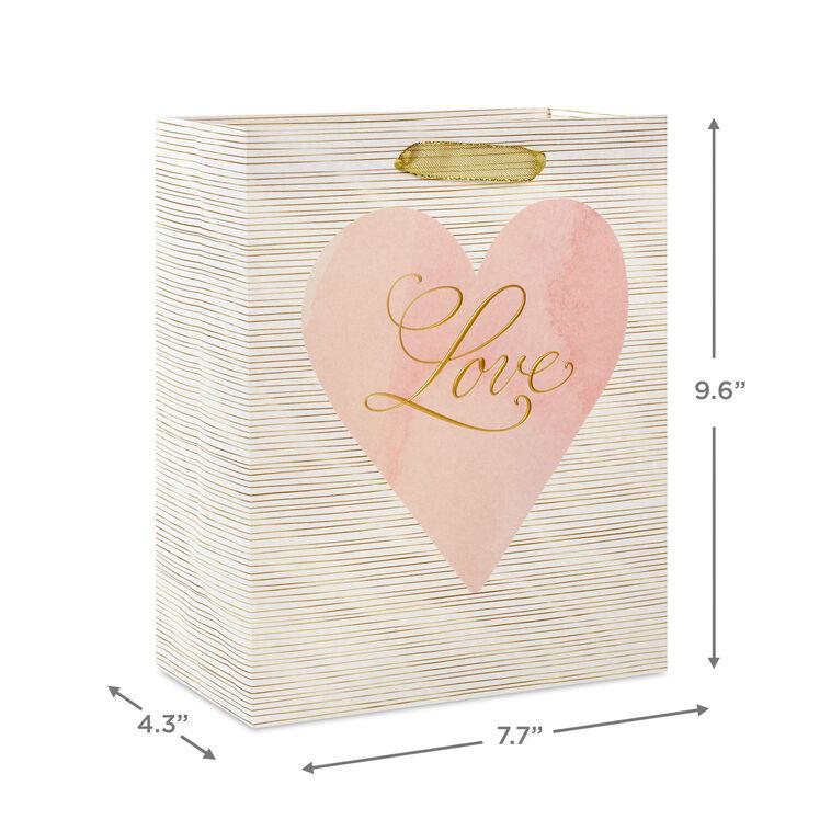 Hallmark 9.6" Love Lettering On Pink Medium Gift Bag