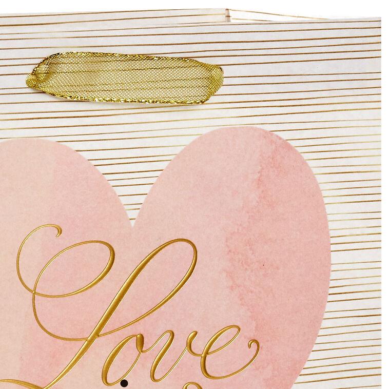Hallmark 9.6" Love Lettering On Pink Medium Gift Bag
