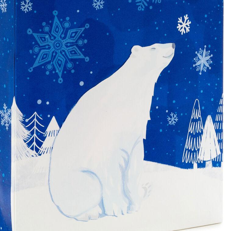 Hallmark 9.6" Medium Blue And White Winter Gift Bags 4-Pack Assortment