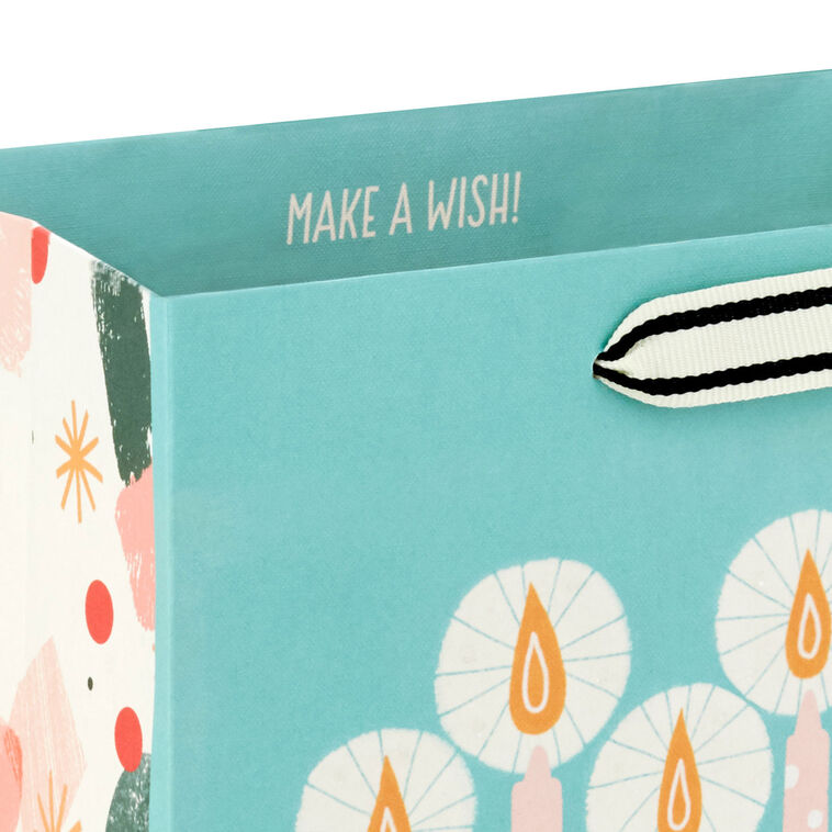Hallmark 9.6" Modern Birthday Cake On Mint Green Medium Gift Bag
