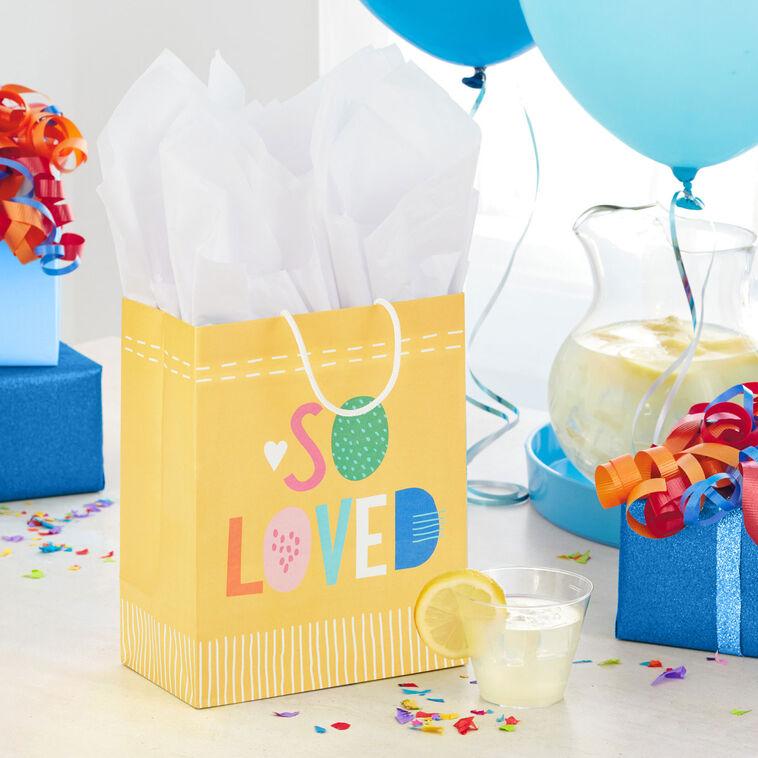 Hallmark 9.6" Pastel Lettering On Yellow Medium Gift Bag