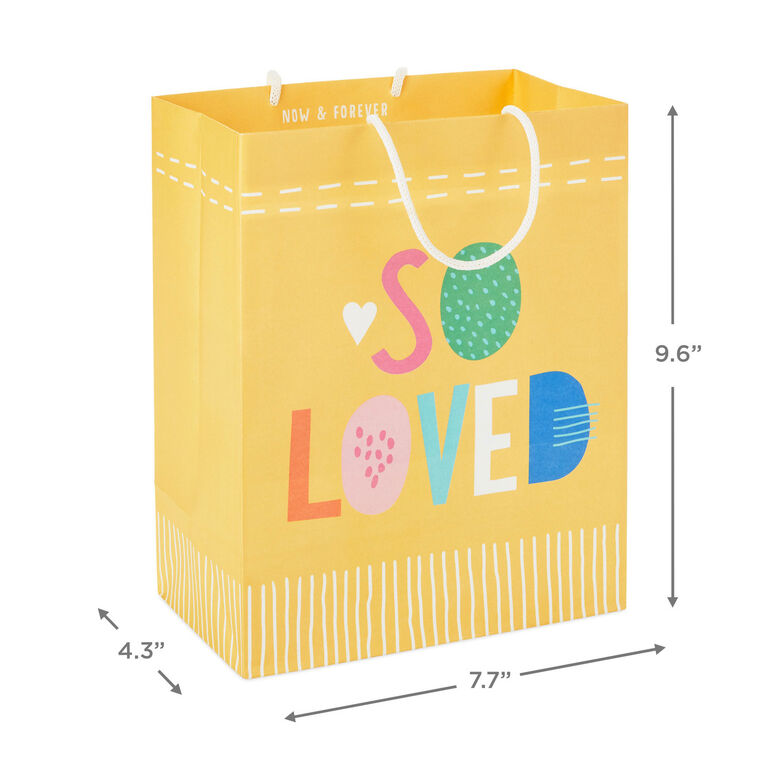 Hallmark 9.6" Pastel Lettering On Yellow Medium Gift Bag
