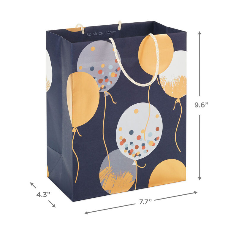 Hallmark 9.6" Patterned Balloons On Blue Medium Gift Bag