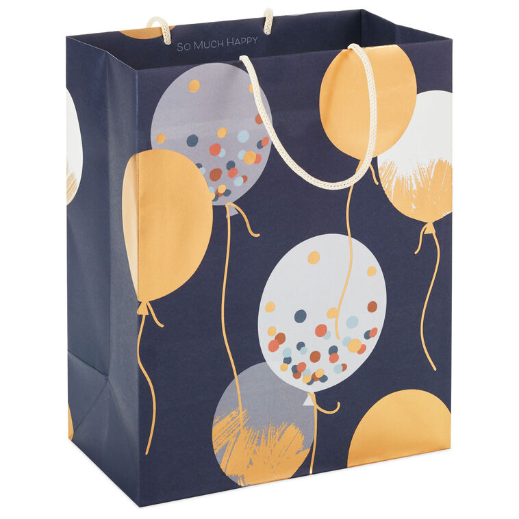 hallmark 9.6" Patterned Balloons on Blue Medium Gift Bag
