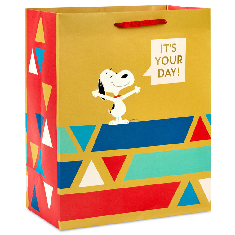 hallmark 9.6" Peanuts® It's Your Day Medium Gift Bag