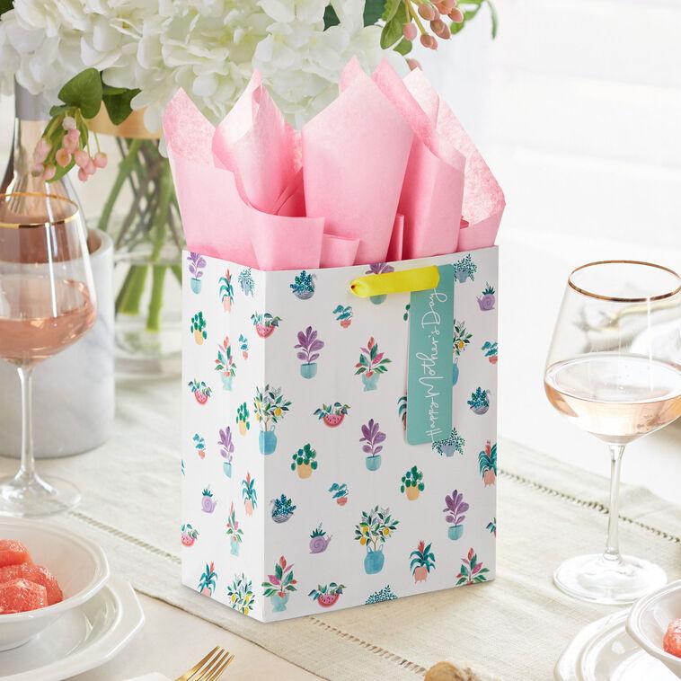 Hallmark 9.6" Potted Plants Medium Mother's Day Gift Bag With Tissue Paper
