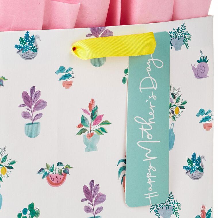 Hallmark 9.6" Potted Plants Medium Mother's Day Gift Bag With Tissue Paper