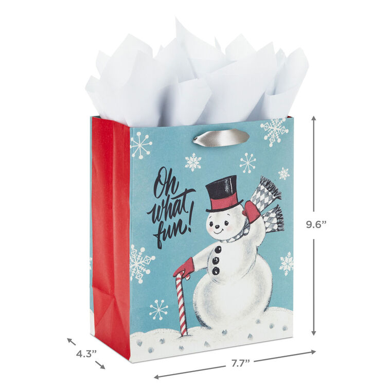 Hallmark 9.6" Retro Fun 3-Pack Medium Christmas Gift Bags With Tissue Paper Assortment