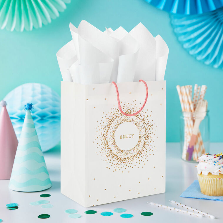 Hallmark 9.6" Sparkling Concentric Circles Medium Gift Bag