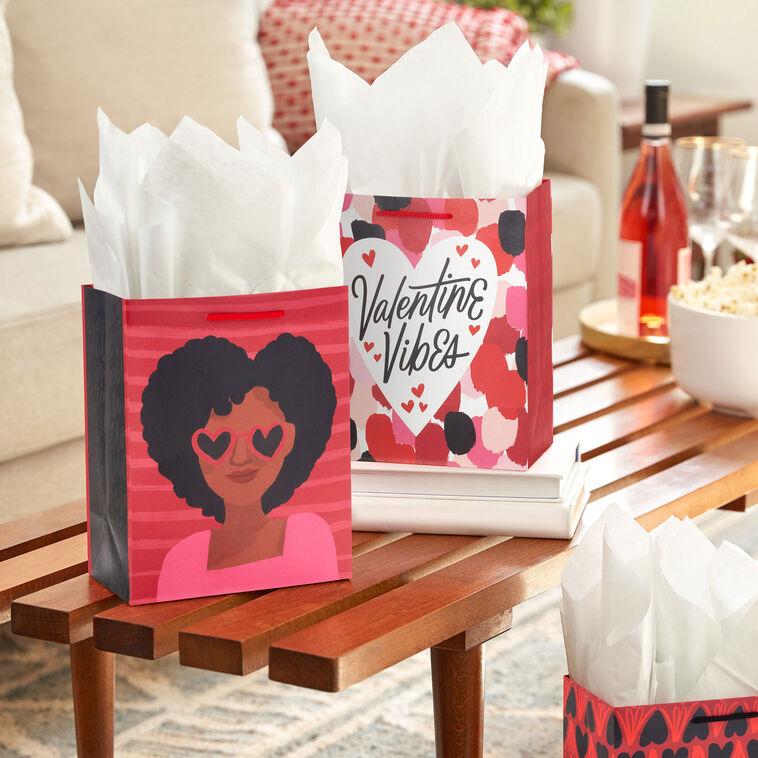 Hallmark 9.6" Valentine Vibes 4-Pack Assorted Medium Gift Bags