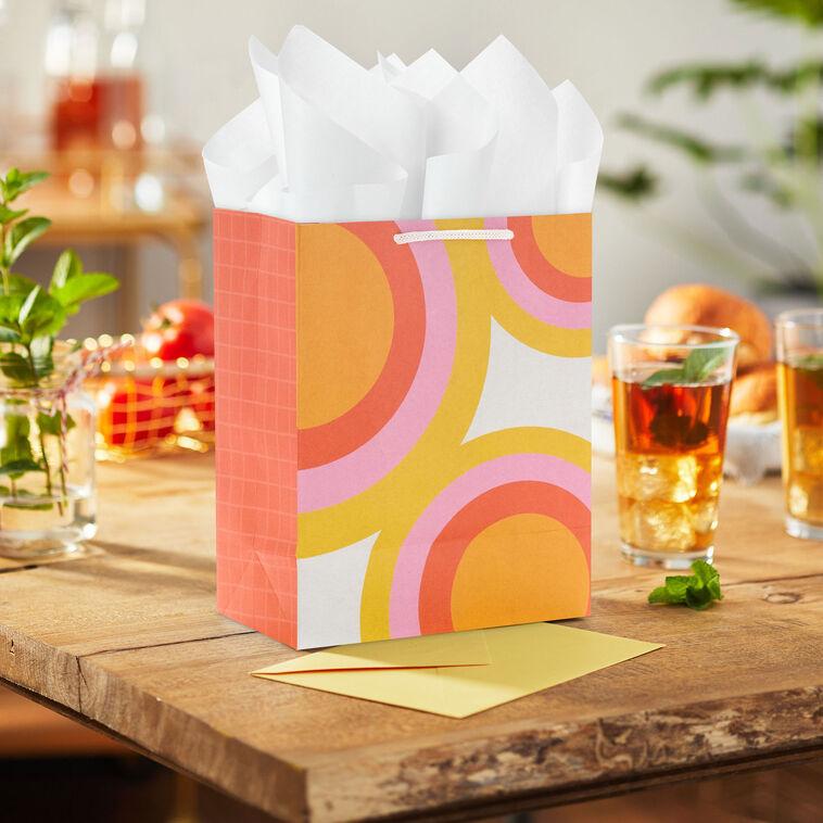 Hallmark 9.6" Warm Concentric Circles Medium Gift Bag