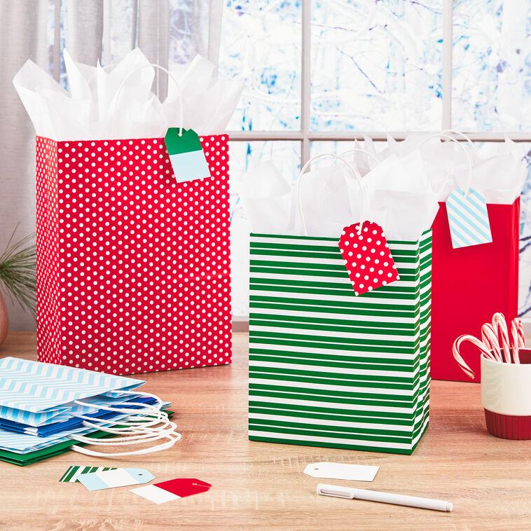Hallmark 9.7" And 13" Assorted Colorful 7-Pack Gift Bags With Tags