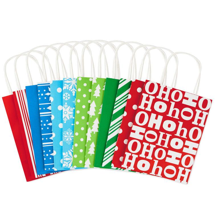 Hallmark 9.7" Bright Fun 12-Pack Christmas Gift Bags