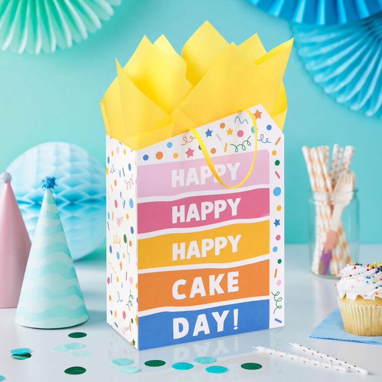 Hallmark 9" Happy Cake Day Medium Birthday Gift Bag With Tissue Paper