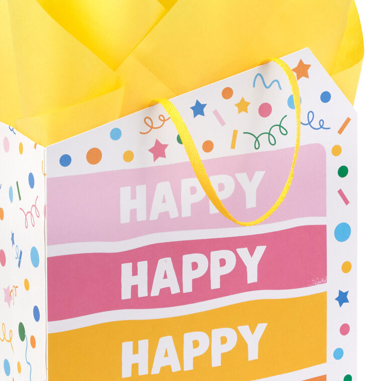 Hallmark 9" Happy Cake Day Medium Birthday Gift Bag With Tissue Paper