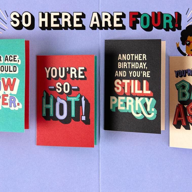 Hallmark A Bad-Ass Smart-Ass Kick Ass Lady Birthday Card With Mini Cards For Her